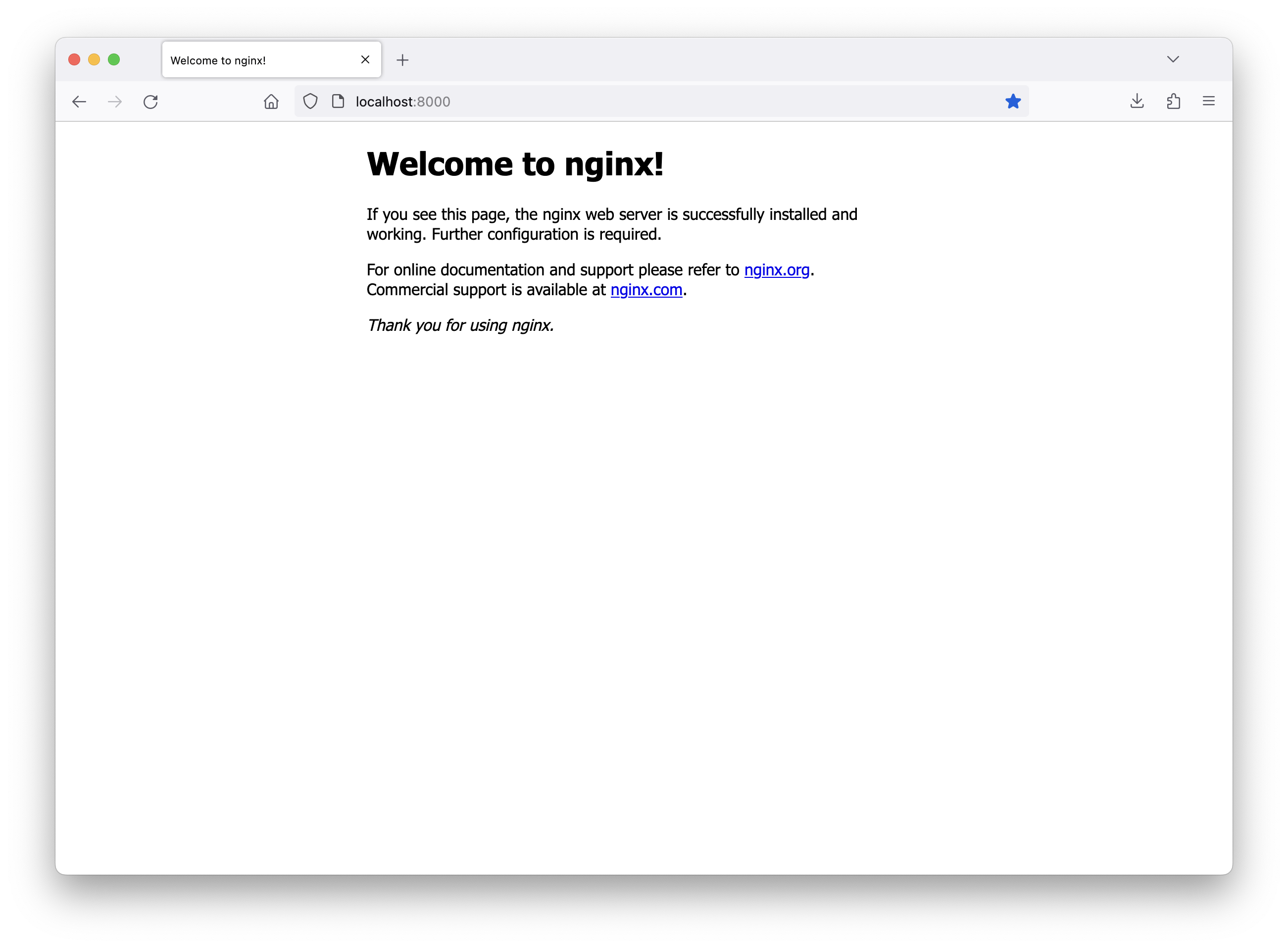 Default Nginx
Container